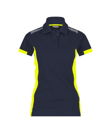 Dassy polo veracruz women nachtblauw fluogeel s