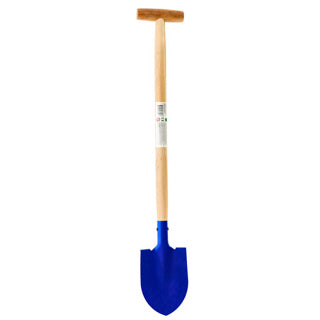 Basic metalen schep met houten steel 77 cm
