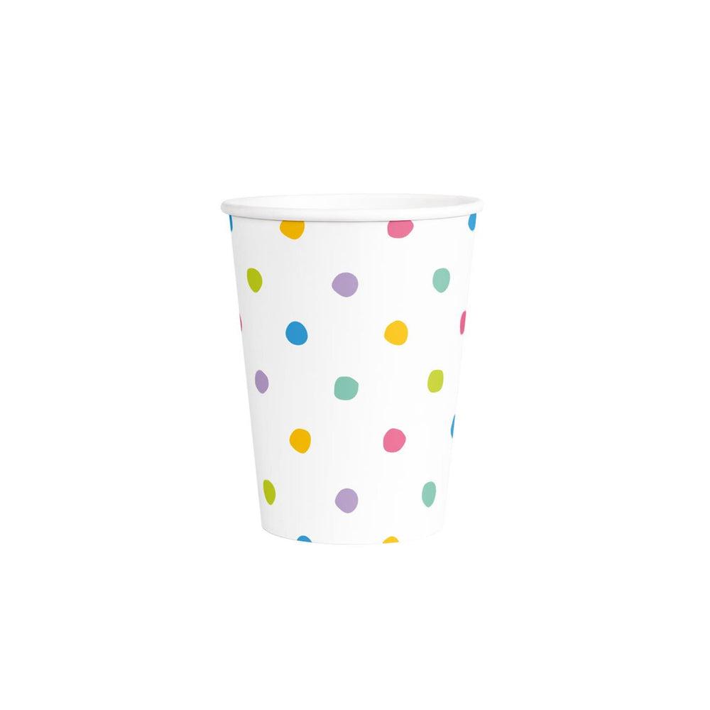 Paperdreams bekers - party dots - 250ml papier set a 6 stuks