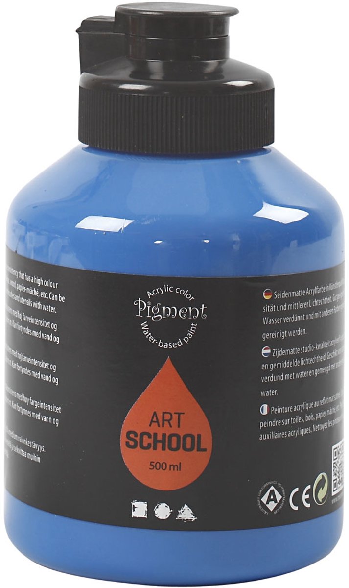 Pigment art school , primair blauw, 500 ml