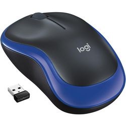 Muis logitech m185 draadloos blauw, zwart