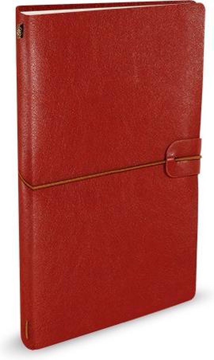 Peter pauper notitieboek - voyager - leder cover - burgundy - met koordsluiting - 12x20 cm