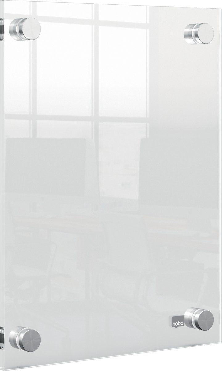 Nobo premium plus wandgemonteerde a5 poster frame voor documenten, posters - met hoekmontage - transparant acryl