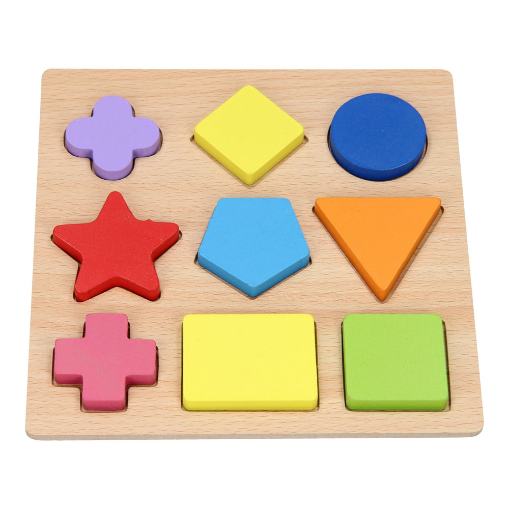 Houten vormenpuzzel, 9st.
