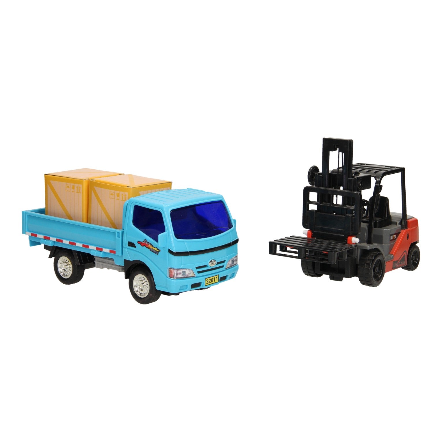 Heftruck met laadwagen