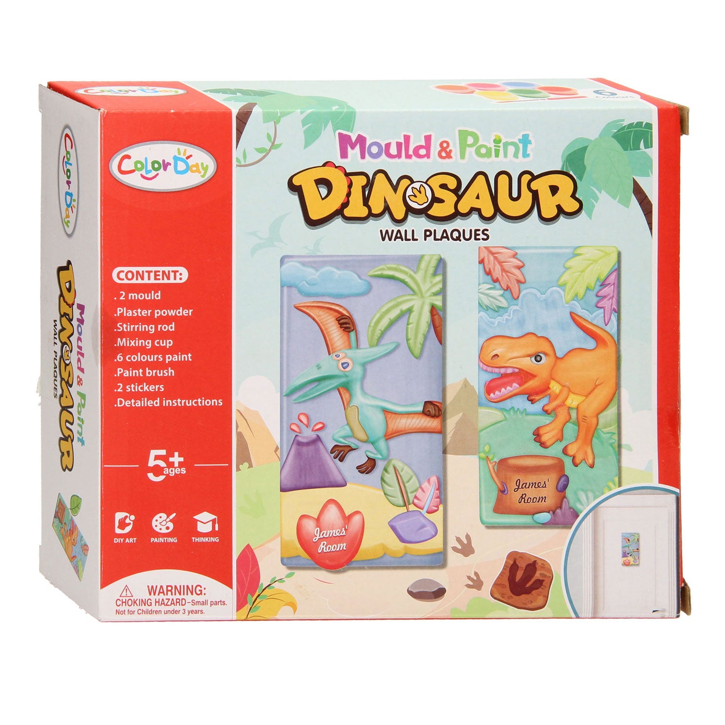 Merkloos sans marque gips gieten koelkast magneten dino