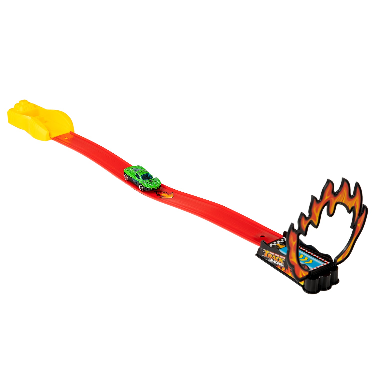 Auto lanceerset met schans en vuurring