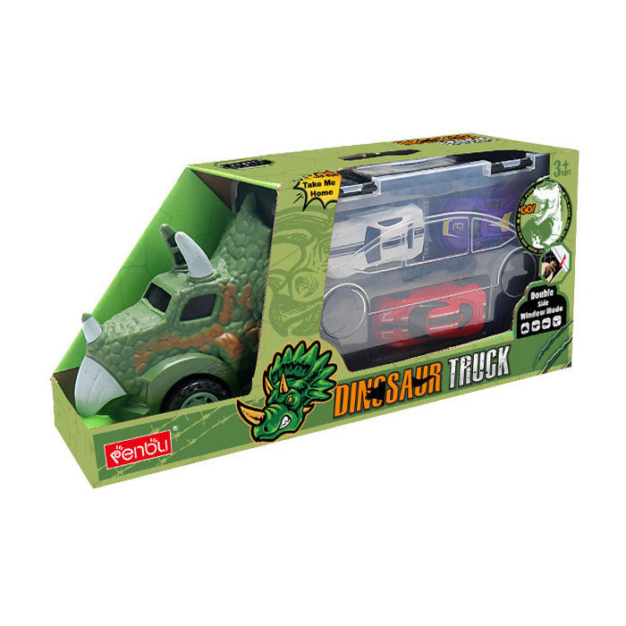 Dino transporter met auto's groen
