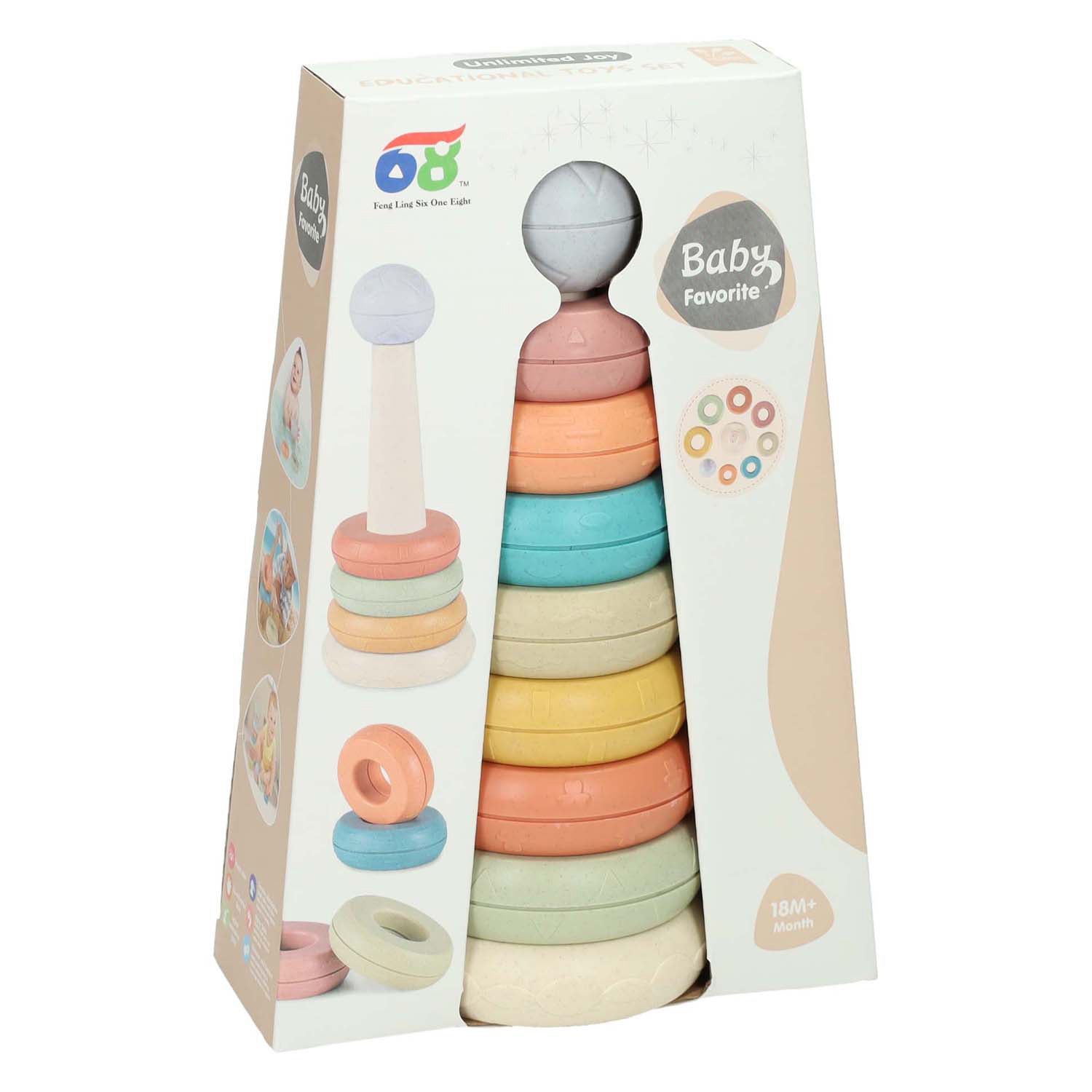 Lobbes speelgoed bv baby stapeltoren pastel