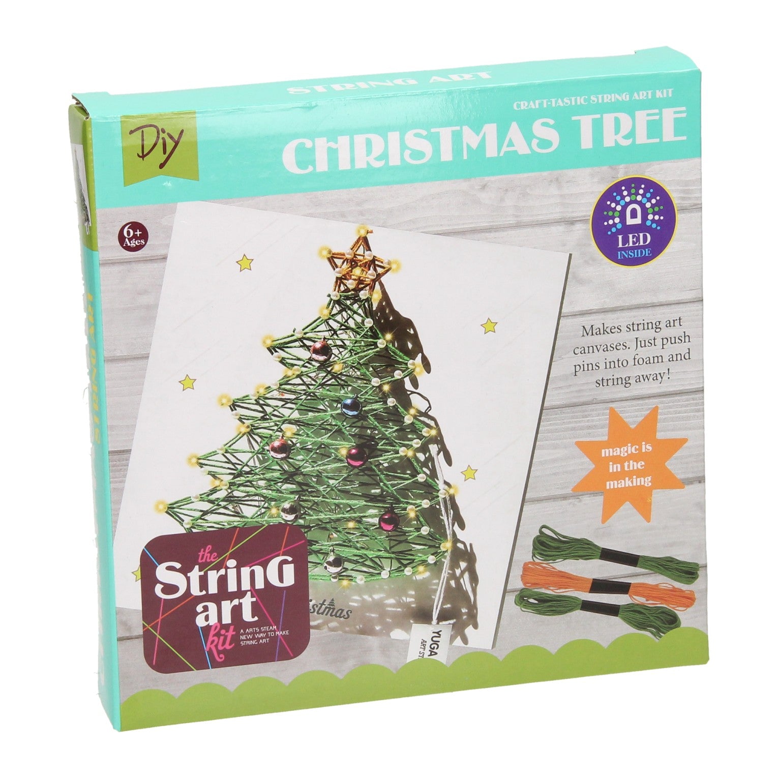String art kerstboom met led-lampjes