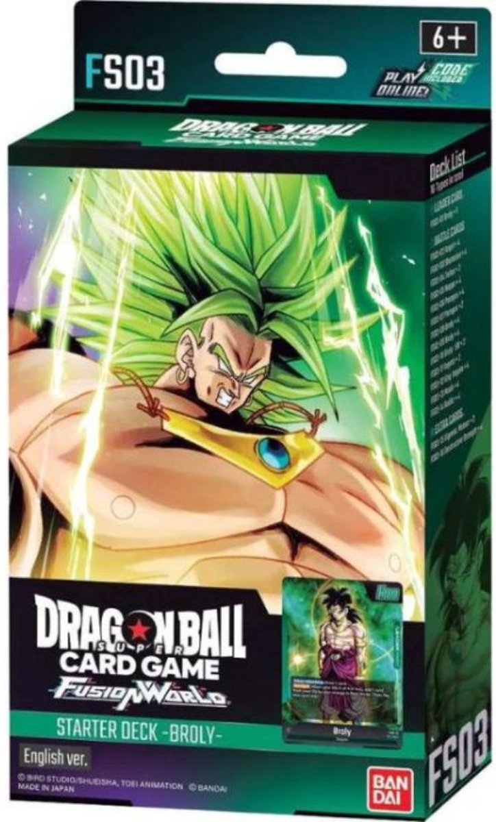 Bandai namco dragon ball scg fusion world fs03 starter deck broly