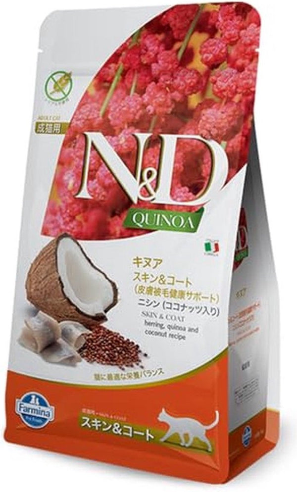 Farmina n d quinoa skin coat - kattenvoer (droogvoer) - haring kokos - graanvrij - 300g