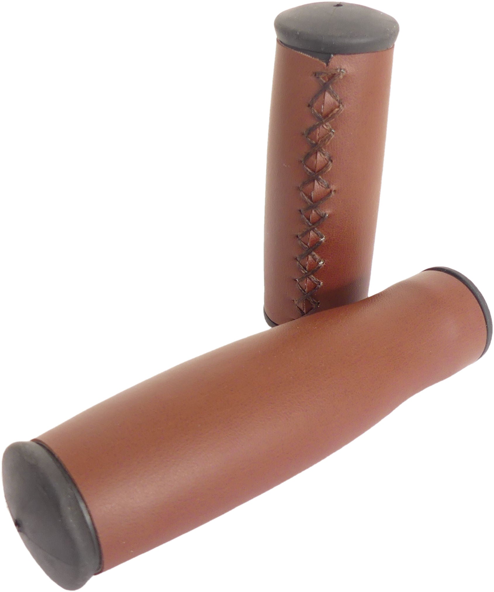 De Edge City Handvatten - Kunstleren fiets handvatten, 135 92mm, donkerbruin