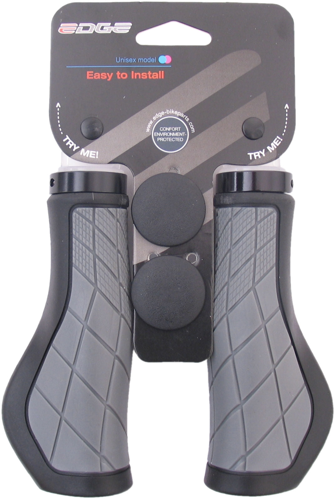 Jeu de poignées Edge ErgoCity avec contre-écrou - 2x136mm - gris noir