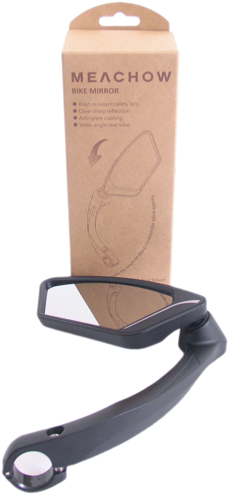 Spiegel links E-bike multihoek stuurbev. zwart