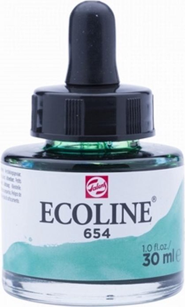 Talens ecoline vloeibare waterverf flacon 30 ml dennengroen 654