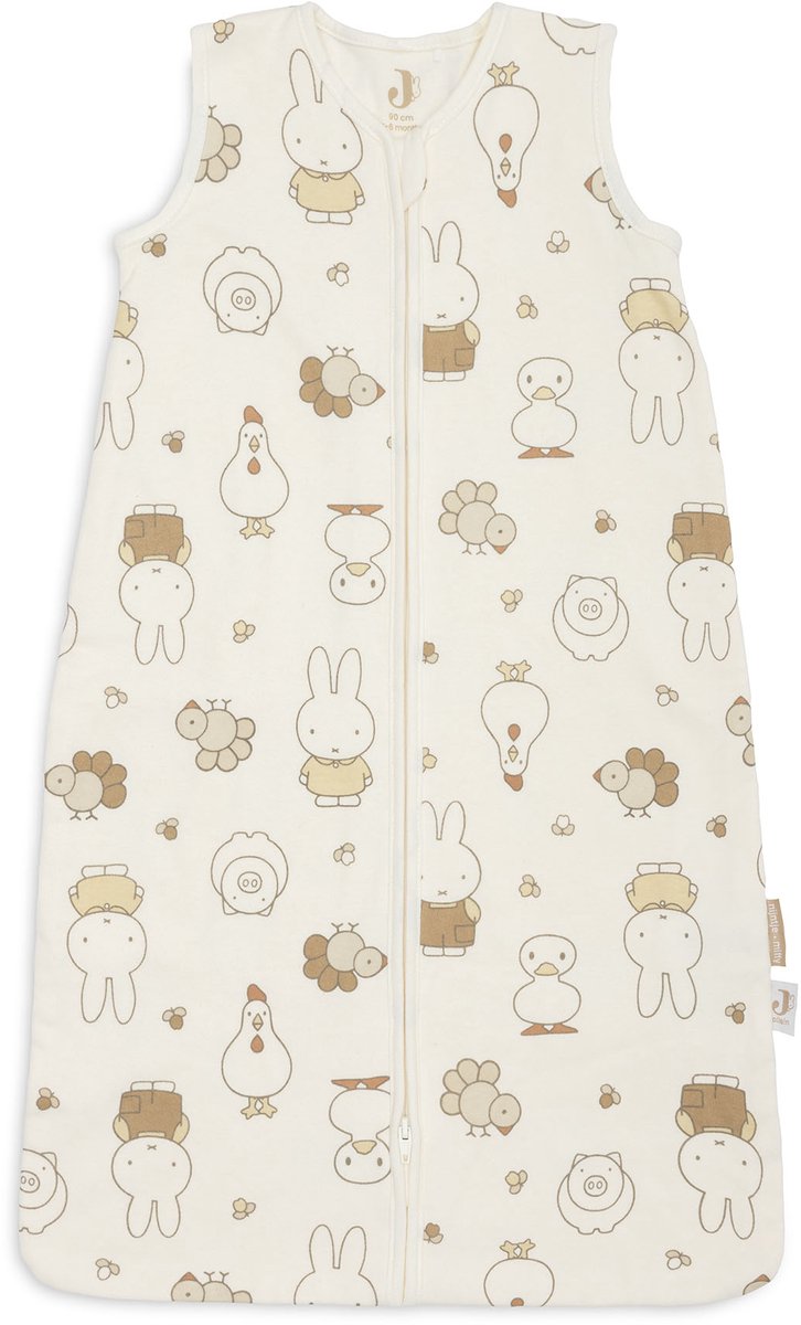 Jollein slaapzak baby mouwloos 90cm - jersey - miffy family farm