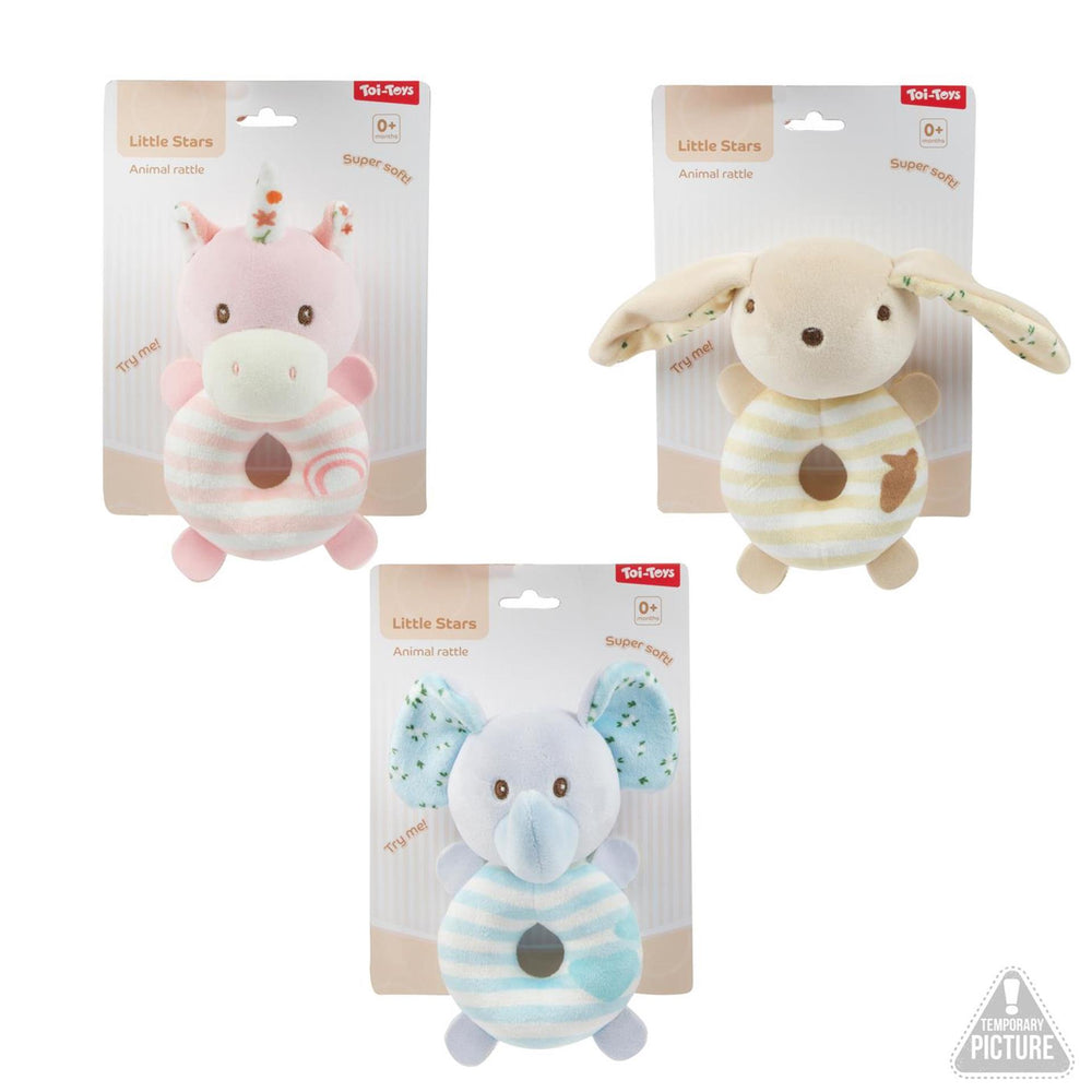 Toi-toys little stars baby dierenrammelaar -soft- 3ass