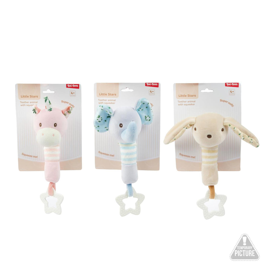 Toi-toys little stars baby rammelaar+bijtring 3 assorti