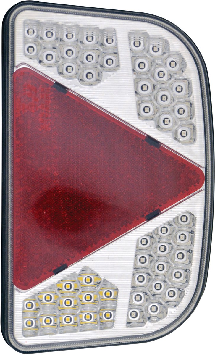 Carpoint led achterlicht – 12 volt - rechts - 7 functies - in stevige kunststof behuizing – schroefbevestiging hartafstand 152mm - 5 voor gemonteerde aansluitdraden - afmeting 244x148mm
