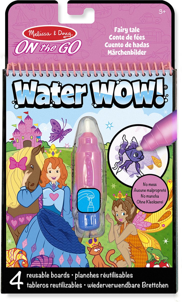 Melissa doug water wow! voor onderweg herbruikbaar kleurblok met verborgen afbeeldingen - sprookjes