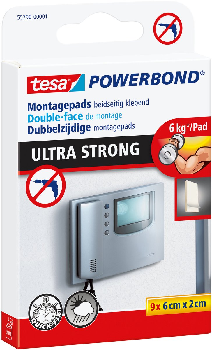 Tesa montagetape powerbond extra sterk dubbelzijdig