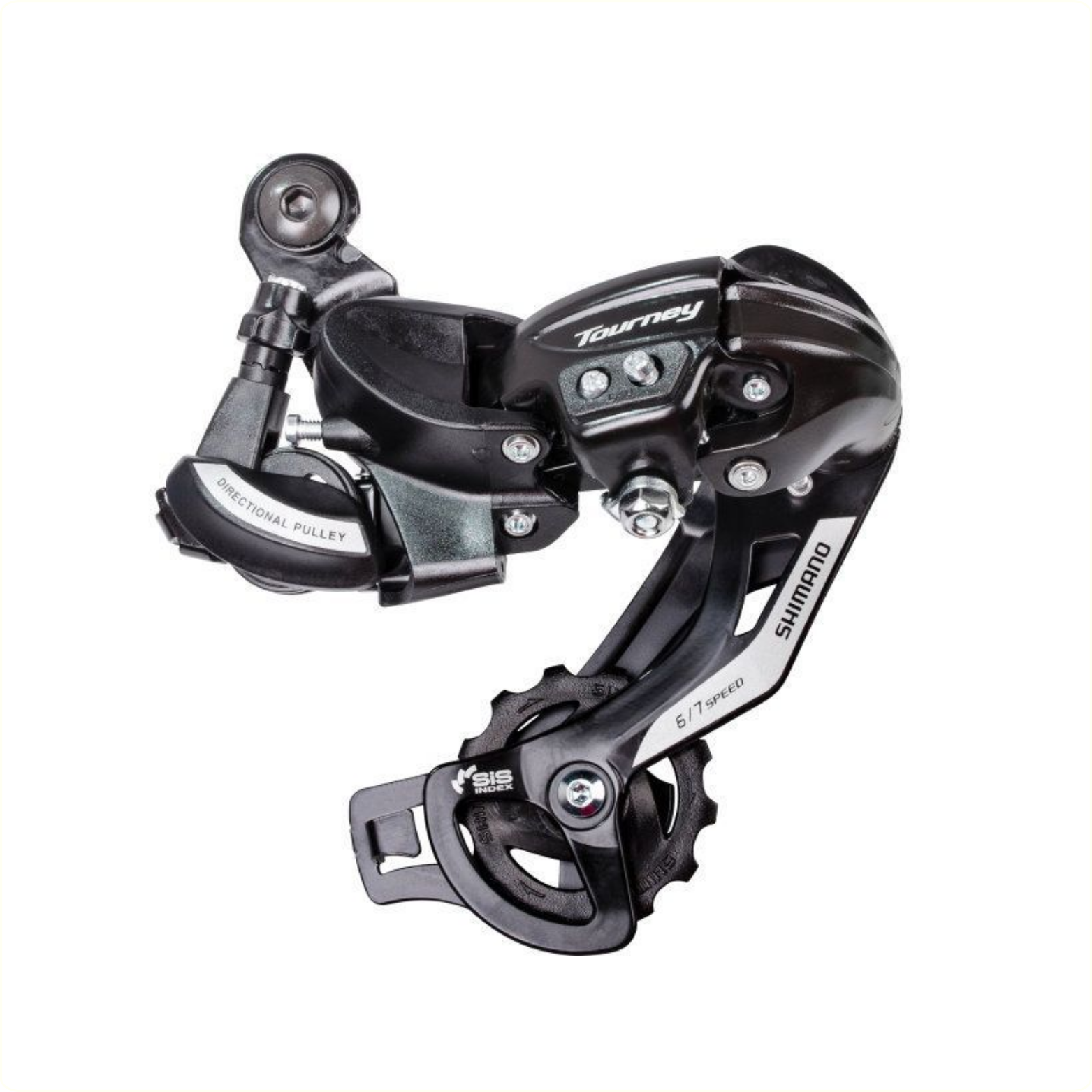 Shimano Tourney TZ500 6-speed achterderailleur. voor bevesting op derailleurpad,(hangverpakking)