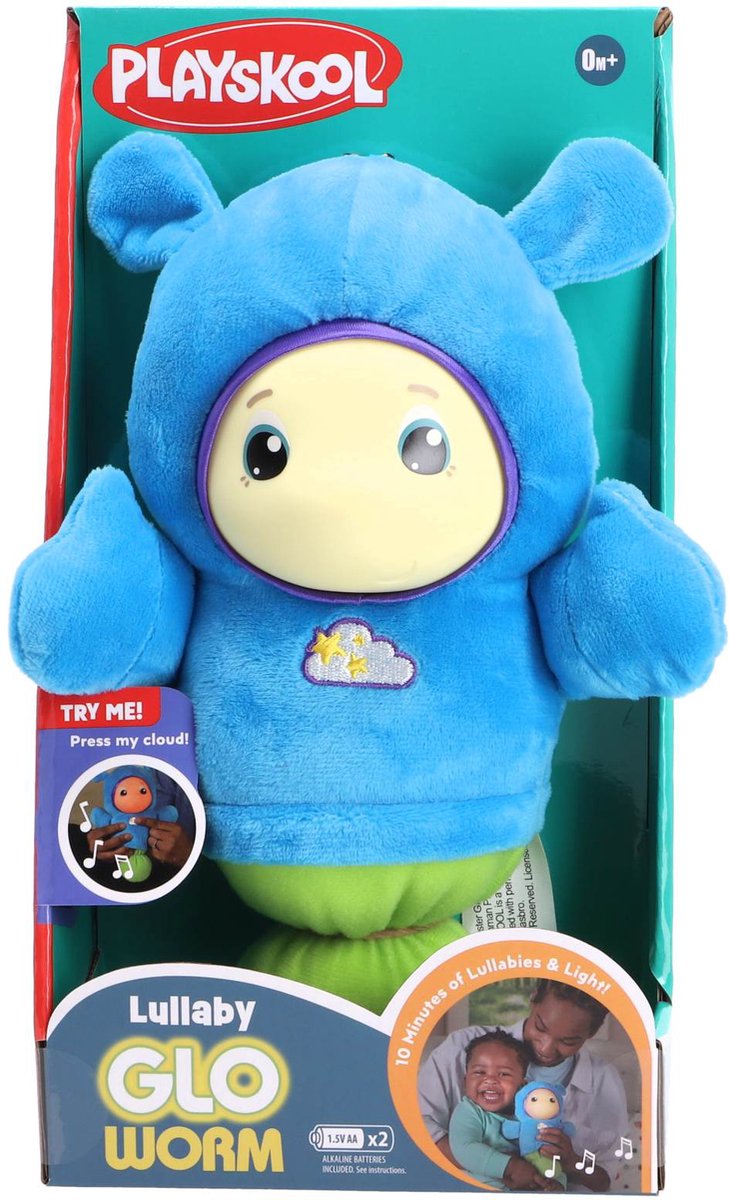 Ottosimon playskool gloeiworm knuffel nachtlampje muziekfunctie baby speelgoed.