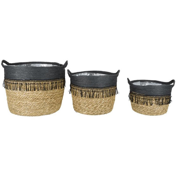 Gerkimex mandenset 3-delig naturel antraciet ø34xh28 ø31x424 ø27xh20cm