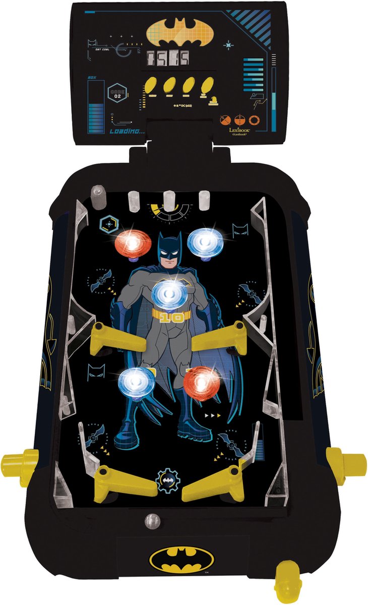 Lexibook batman elektronische tafelflipperkast met geweldig ontwerp, geluiden, verlichting en digitale scores tot play alone of challenge uw friends.