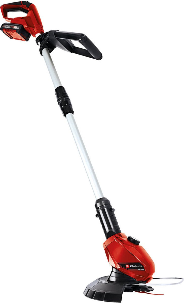 Einhell accu grastrimmer ge-ct 18 li kit - power x-change - 18 v li-ion - maaidiameter: 24 cm - draaibare en kantelbare motorkop - bloembeschermer - incl. 2,0 ah accu en lader