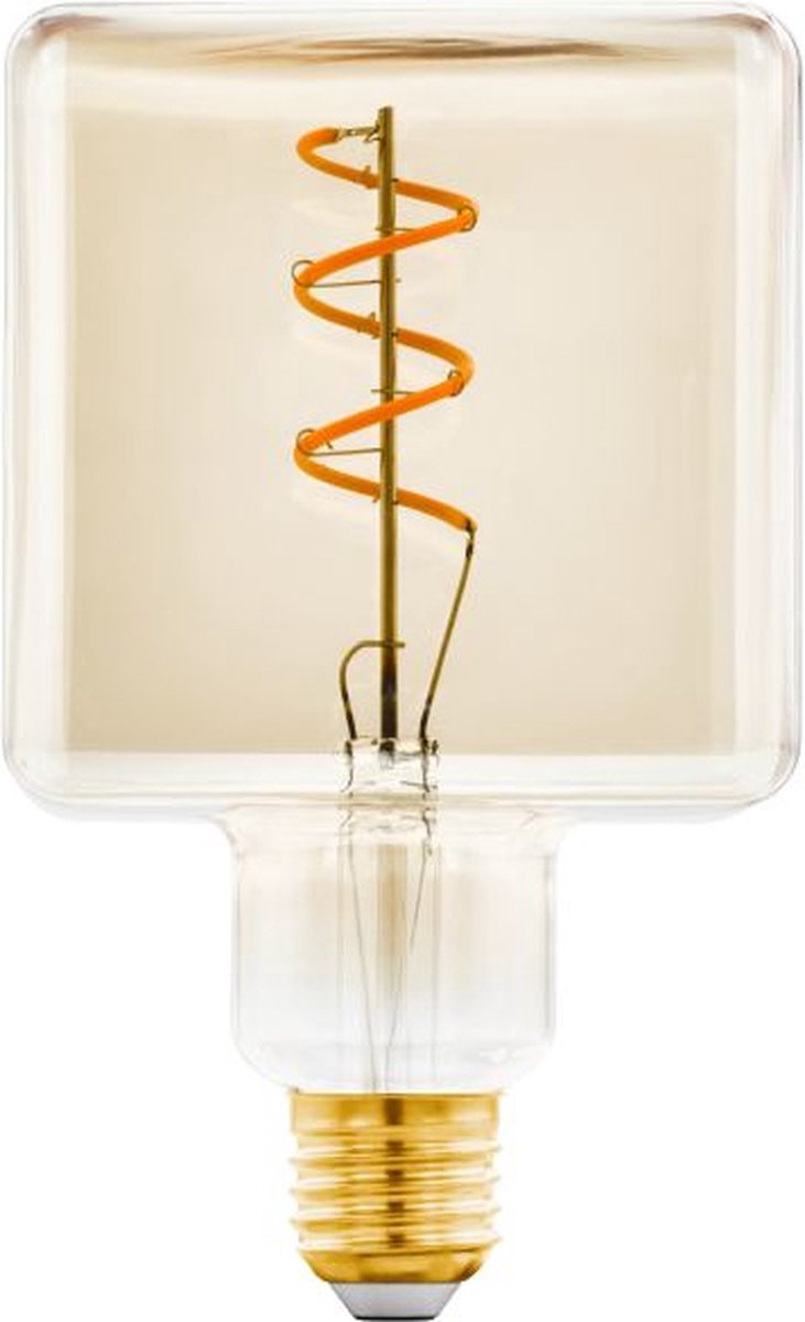 Eglo led lamp - e27 - ø 9,5 cm - amber - vierkant - 1600k - dimbaar
