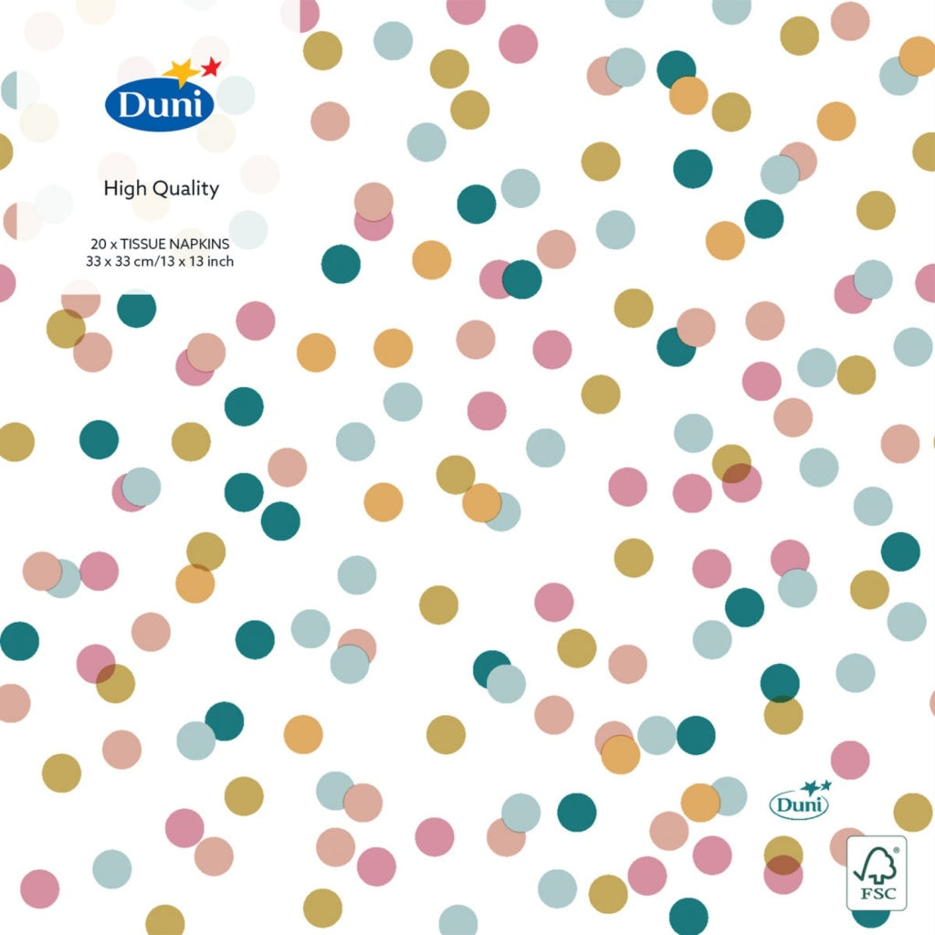 Duni servetten dream dots 33x33 cm 20 stuks