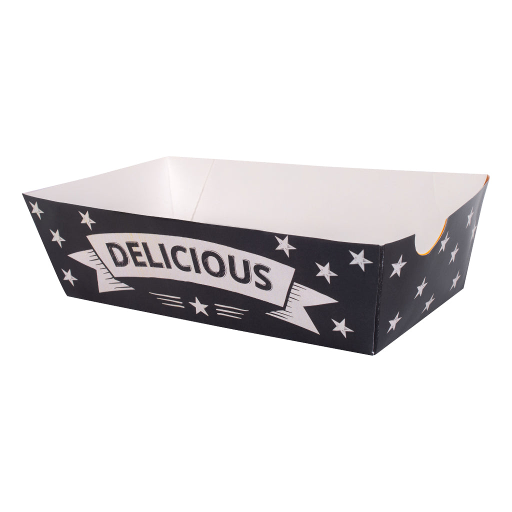 Basis wegwerpbakje voor warm voedsel 8 stuks 16x9x4,5 cm