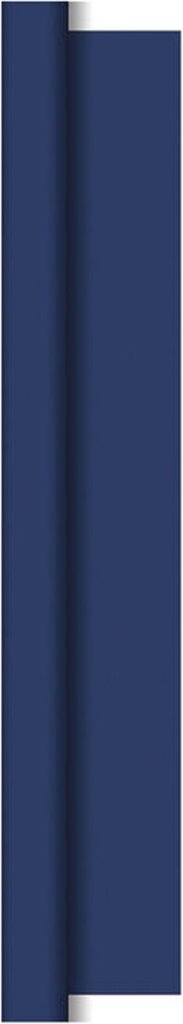 Duni damast donkerblauw 118x800 cm tafelkleed