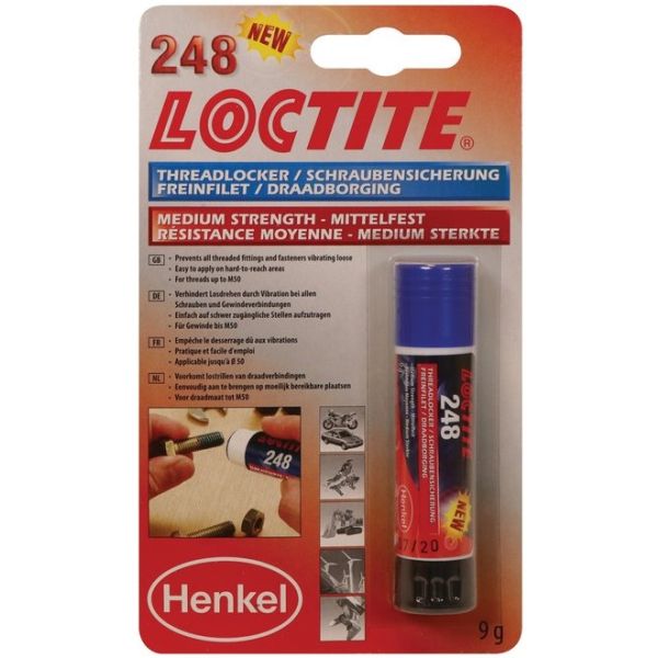 Loctite draadborging 248 medium sterkte 9ml - blauw