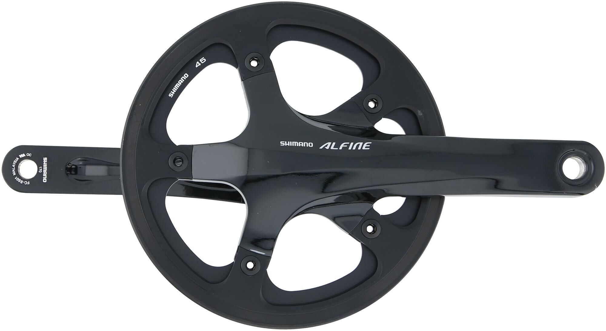 Shimano crankstel alfine fc-s501 crankset shim.alfi.fcs501 45t.170mm ht2 1sp bl.