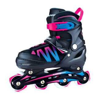 Alert inline skates maat 31-34 roze blauw zwart