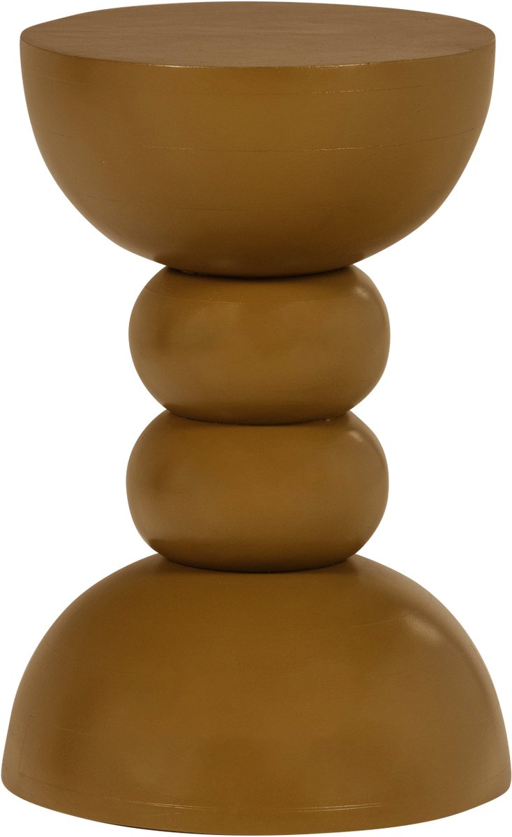 Woood miel bijzettafel ø35 cm - mangohout - honinggeel - 51x35x35