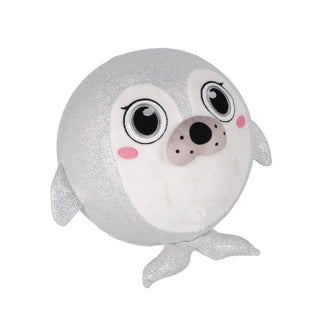 Pluchiez bal stuiterend glitter zeedier 23cm 4 assorti