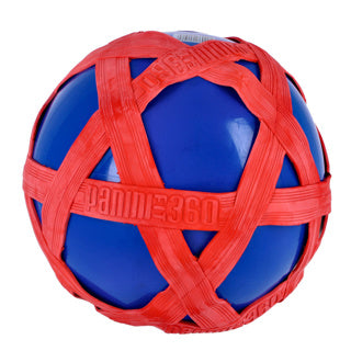 Blauwe crossbal met rode rubberband | 10 stuks