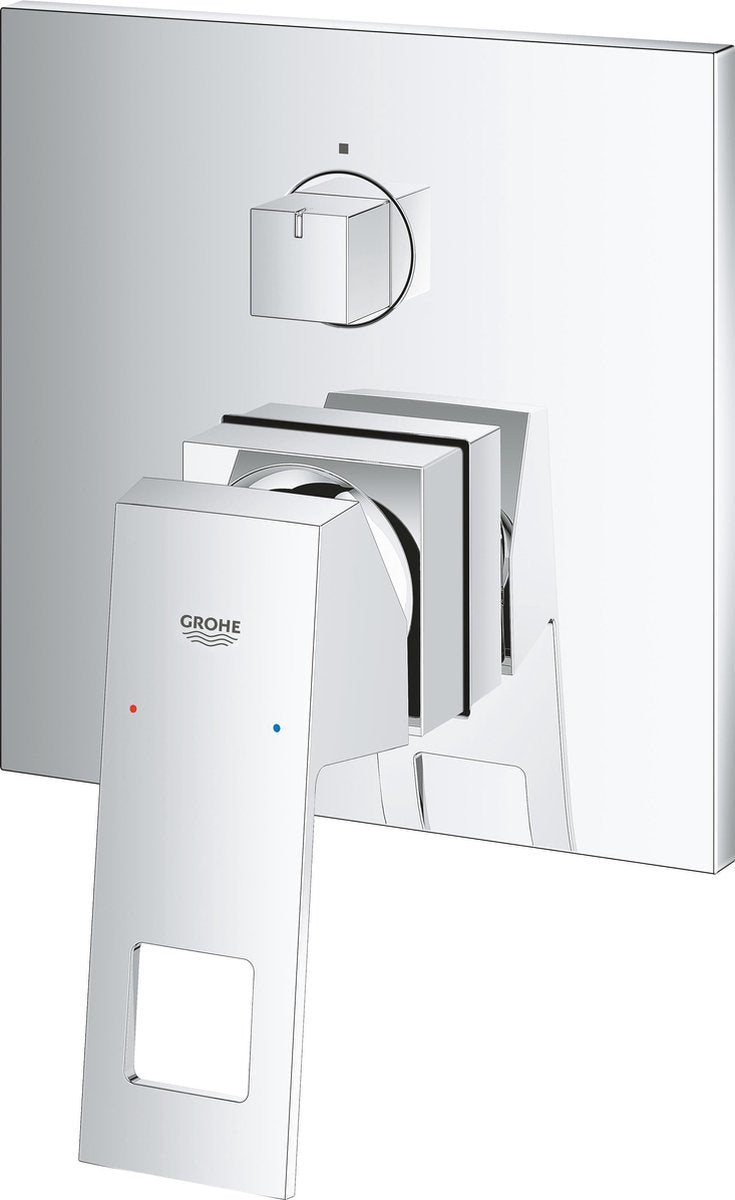 Grohe eurocube inbouw douchekraan - opbouwdeel - 3weg omstelling - met bad optie - chroom