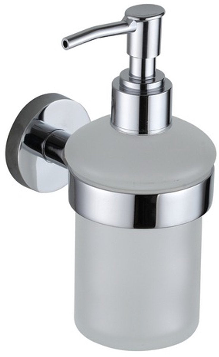 Eisl zeepdispenser - glas - om te lijmen of te schroeven - chroom