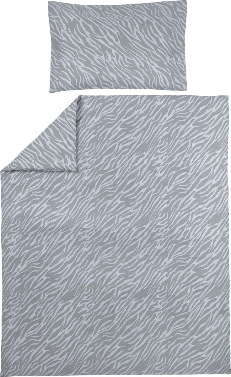 Meyco baby zebra dekbedovertrek peuter - grey - 120x150cm