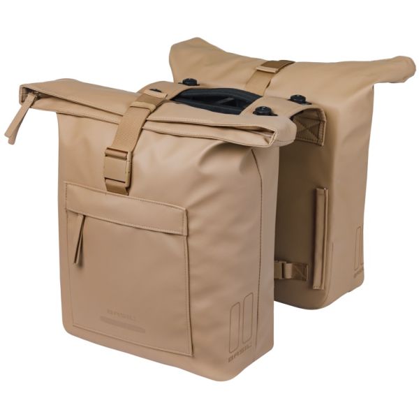 Basil b.v. dubbele fietstas basil brooklyn mik 41l 14 x 30 x 37 cm - zand