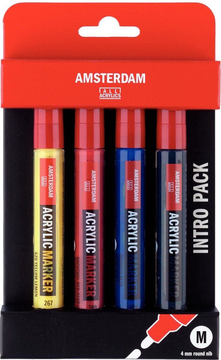 Amsterdam acrylmarker intro set | 4 kleuren
