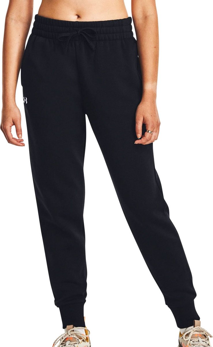 Under armour ua rival fleece jogger dames sportbroek - zwart - wit