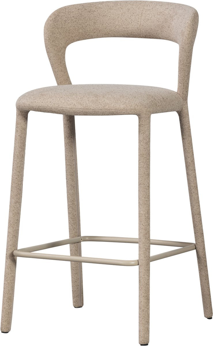 Woood noble barstoel - geweven stof - zand - 95x48x52