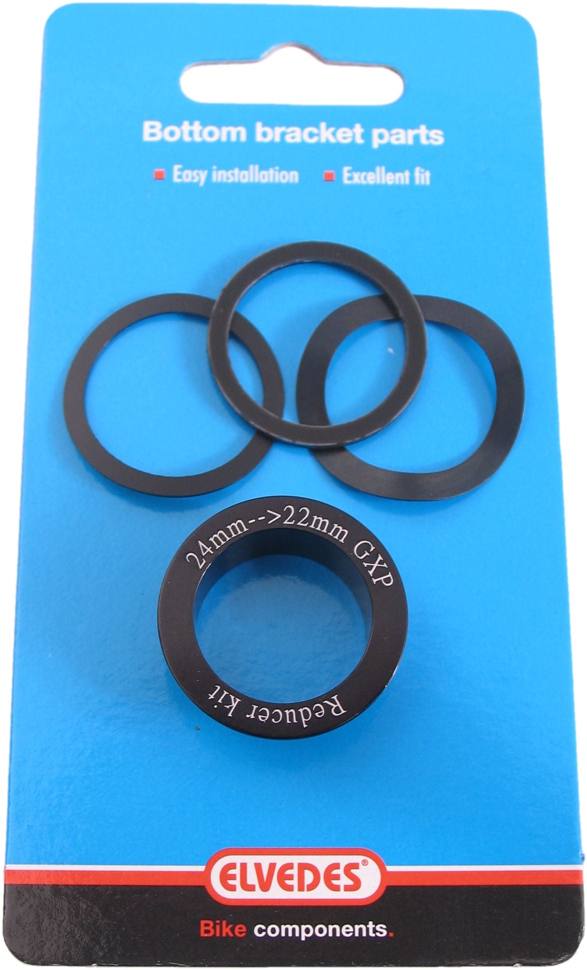 Kit de réduction Elvedes - adaptateur de boîtier de pédalier de 24 mm à 22 mm GXP (4 pièces)