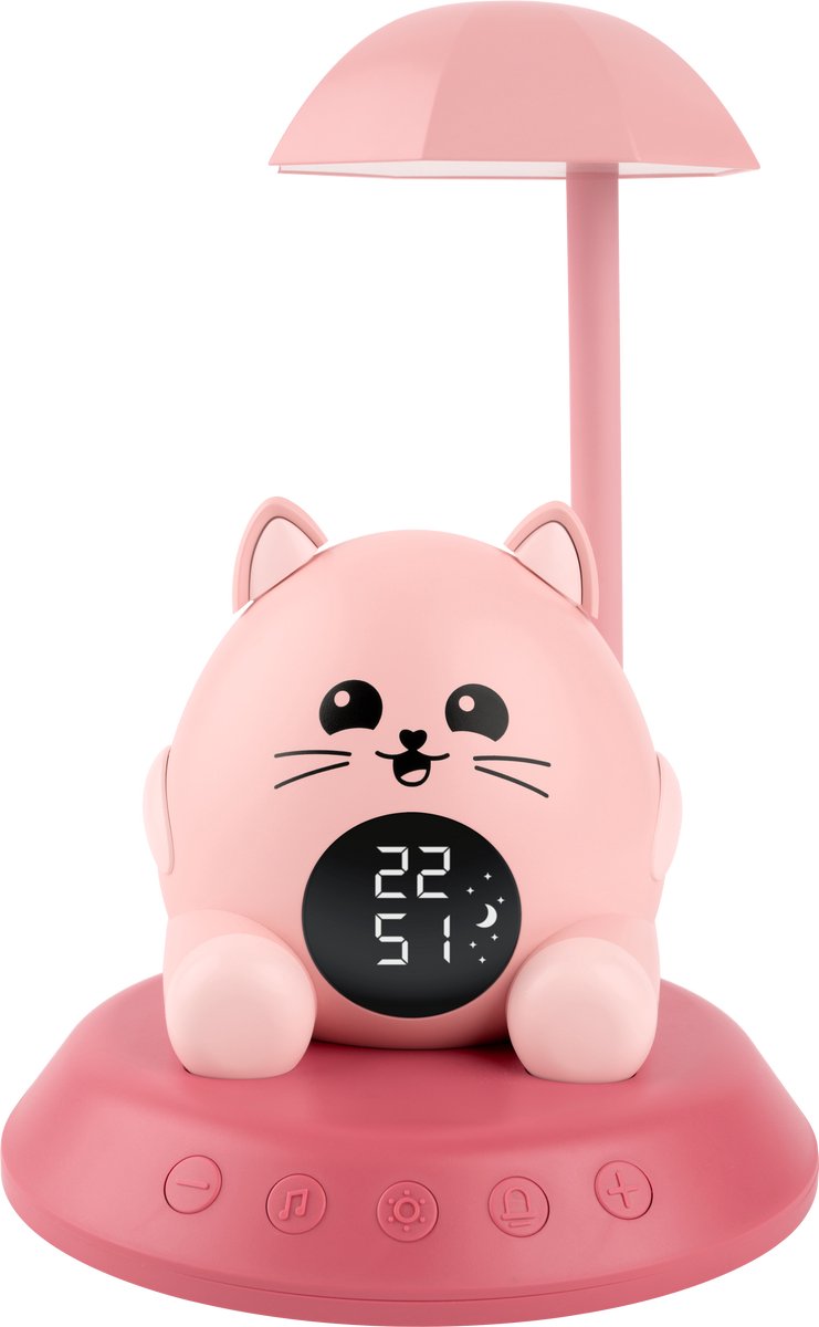 Bigben hibuddies hibuddies nachtlamp wekker met geluidseffecten voor kinderen - sun de kat - slaaptrainer